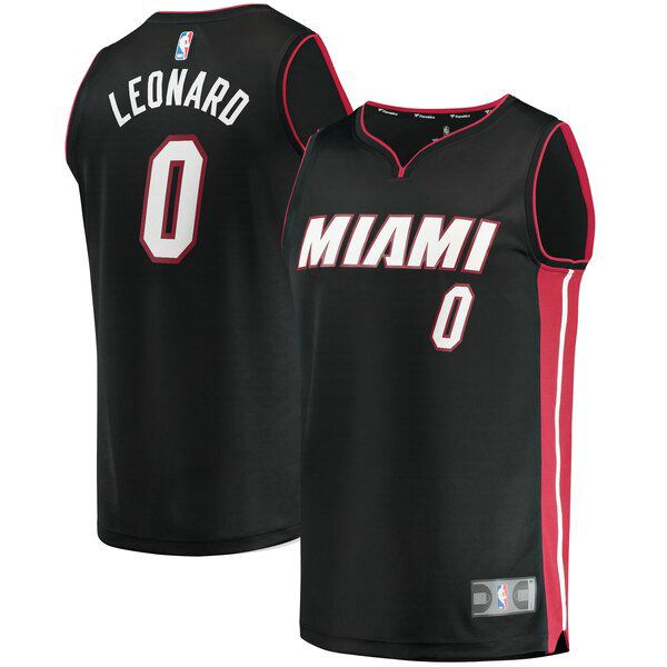 Camiseta Meyers Leonard 0 Miami Heat Icon Edition Negro Hombre